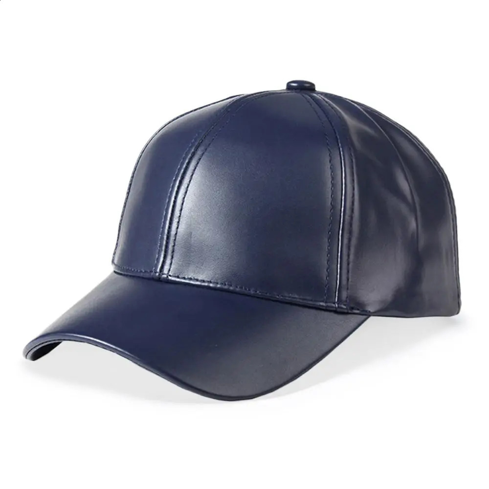 Fashion Outdoor Sports Leather Baseball Caps Autumn Winter Adjustable Soft Top Thermal Hats Hip Hop Warm Caps for Men Women 241227