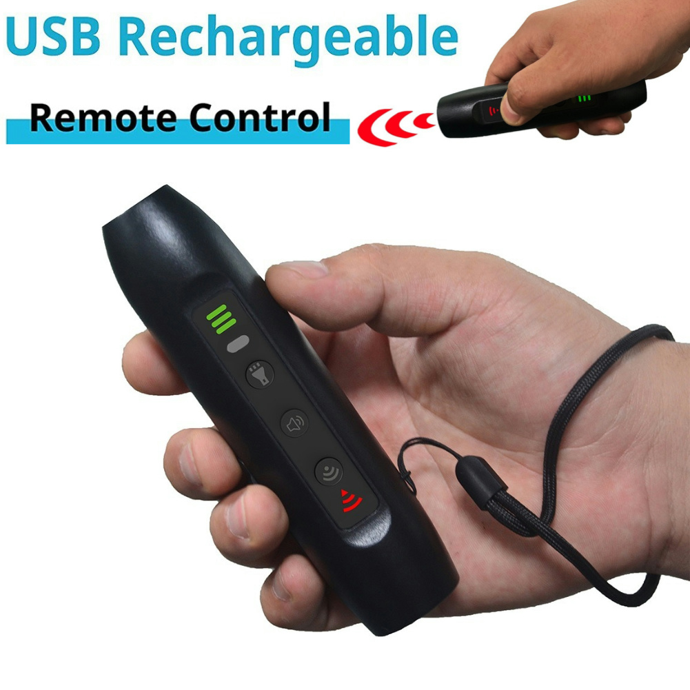 Ultrasonic Pet Dog Cat Repeller with LED Flashlight Plastic Electronic Training Devices 3 Modes Control Trainer Device