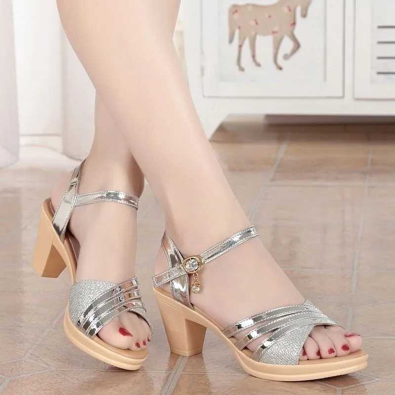 High Quality Shoes for Women Hot Sale Strap Womens Sandals Fashion Peep Toe Dress Sandals Women New Plus Size Heeled Sandals T241227