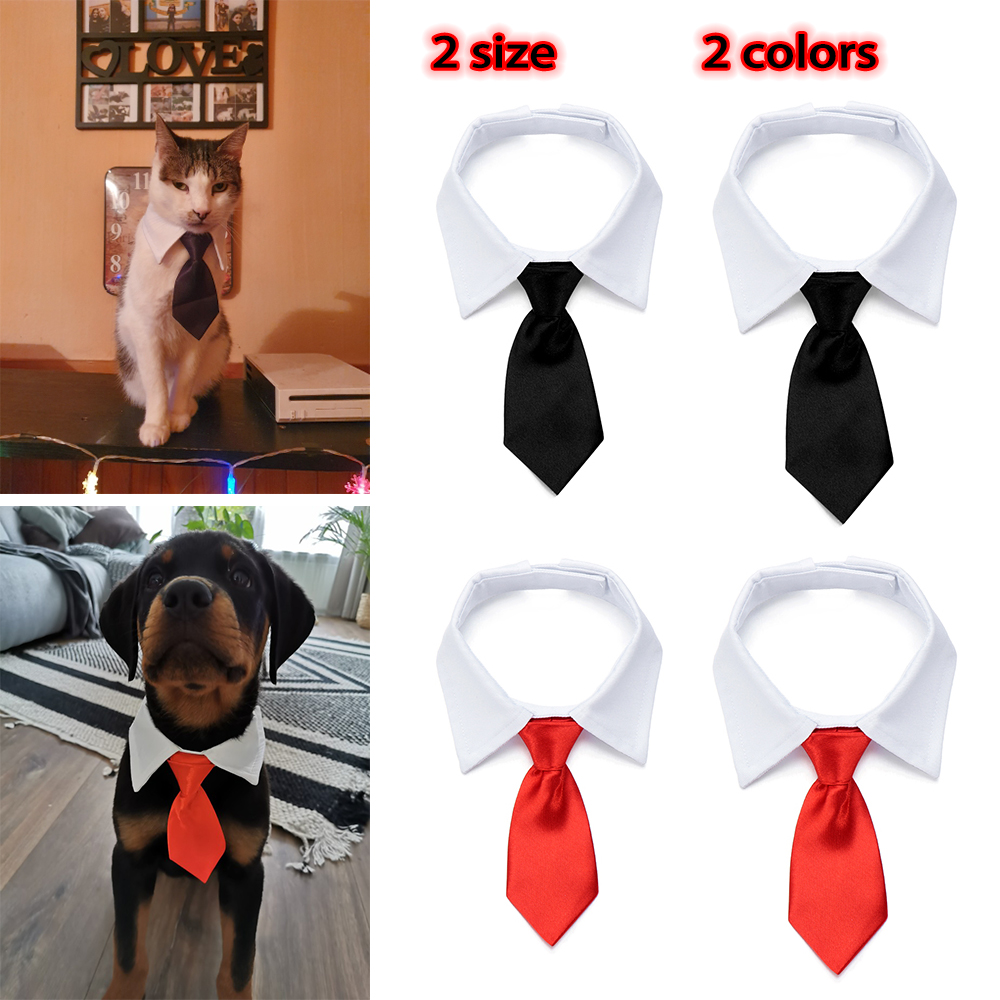 Pet Dog Cat Formal Necktie Tuxedo Bow Tie Black And Red Collar For Dog Cat Pet Accessories Adjustable Suit For Small Medium Dogs