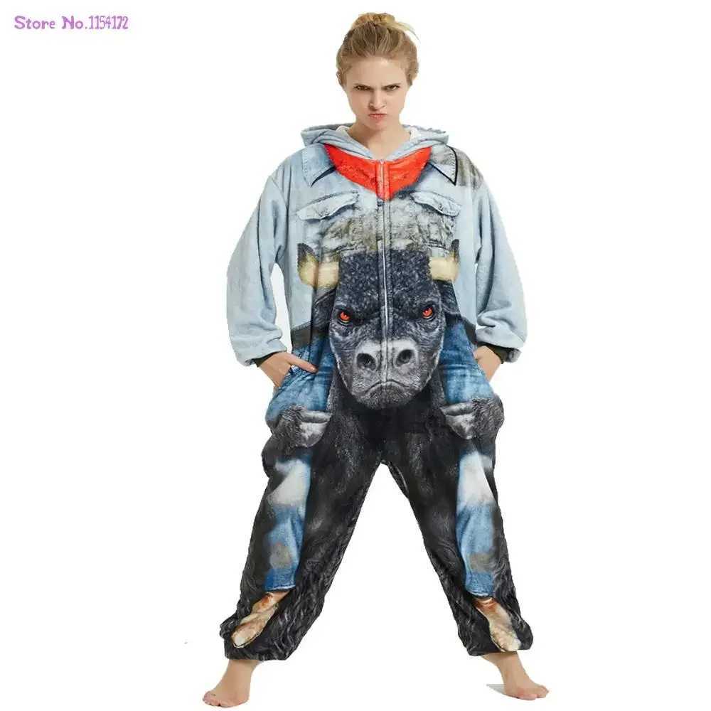 Fox Animal Kigurumi Pajamas Wolf Annie Onesies Jumpsuits Unicorn Pajamas Men Women Cosplay Custome Tiger Dog SleepwearXJ241227