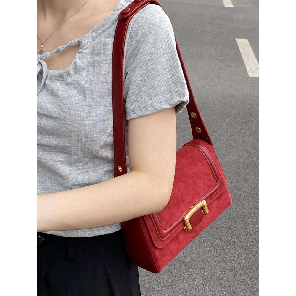 Women's Bags Handbag Niche Underarm Small Square Bag Fashionable And Versatile Korean Version Handbag New Retro Suede Tote Bags