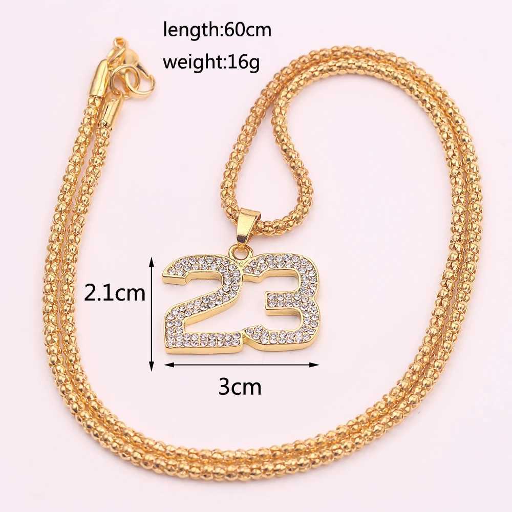 Basketball Hoop Pendant Necklace Basketball Legend Number 23 Drop Necklace Men Hip Hop Rock Neck Chain Jewelry AccoriesXJ241227