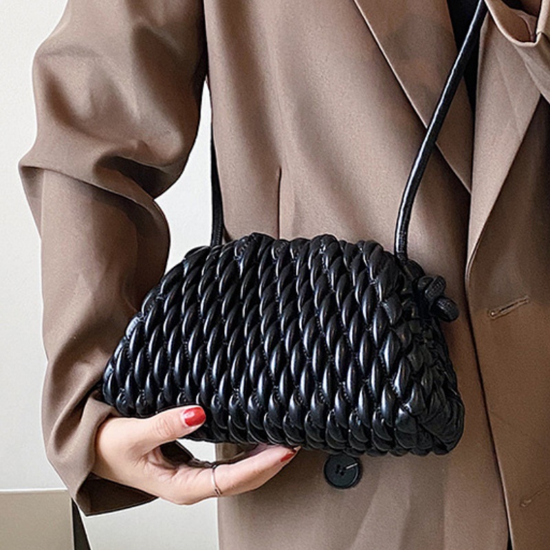 Crossbody Bag Purses for Women Pleated Cloud For Spring Fashionable Single Shoulder Diagonal Cross Versatile Dumpling Bag Clip On Bag