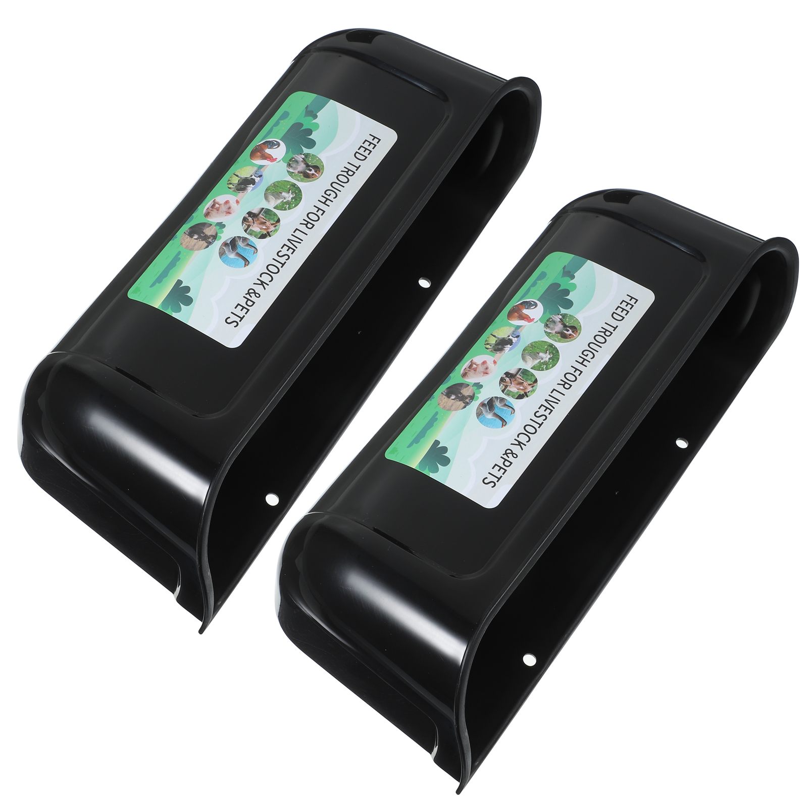 2 Pcs Chicken Feeder for Goats Birds Feeding Groove Trough Horse Bucket Pp Container