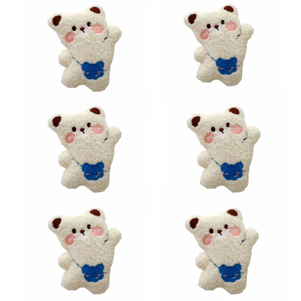 6 pcs Plush Mini Bears Brooch Pin Cartoon Stuffed Bear Brooch for Cloth Bag Accessory 241227