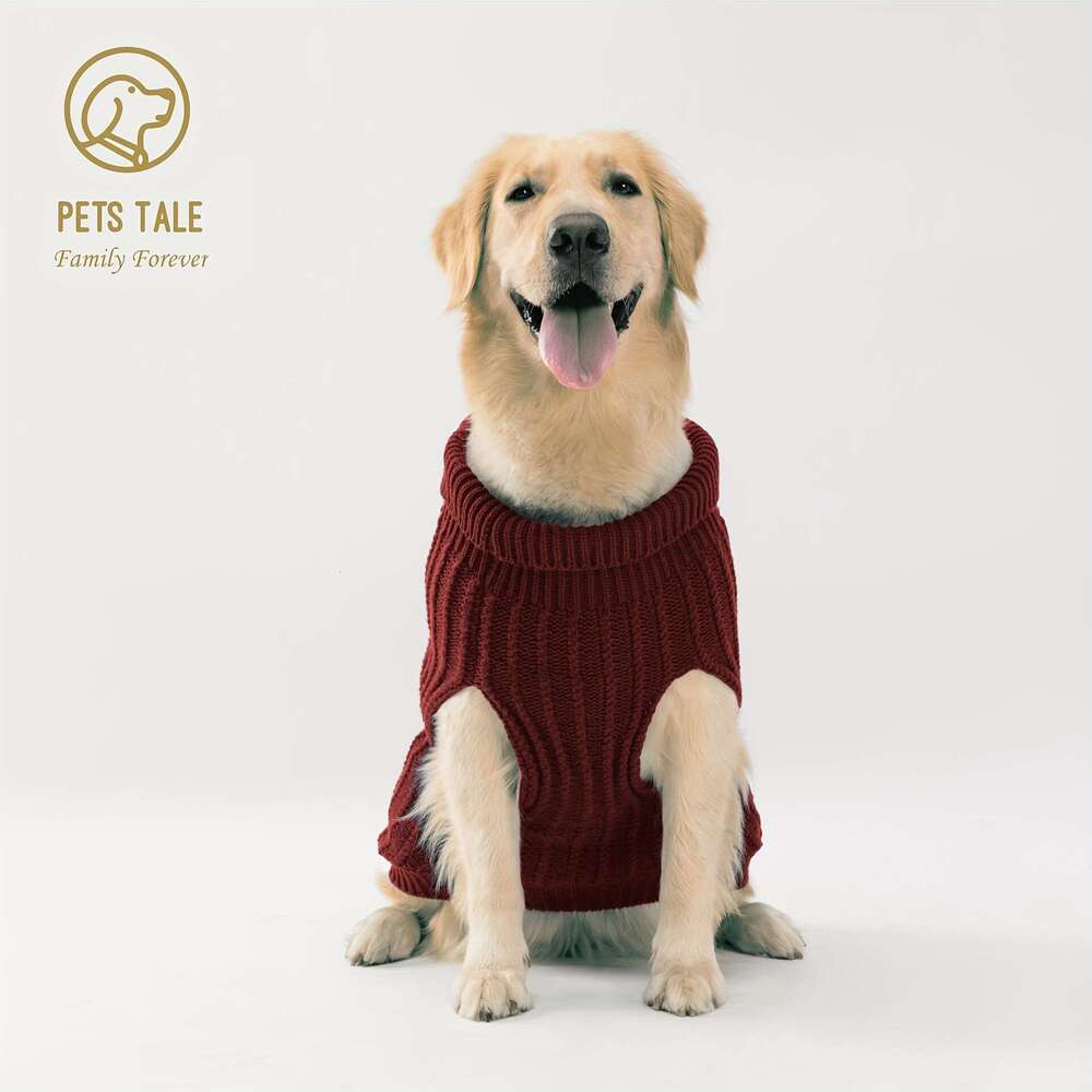 1pc Plain Color Pet Knitted Sweater For Autumn And Winter Dog Warm Clothes