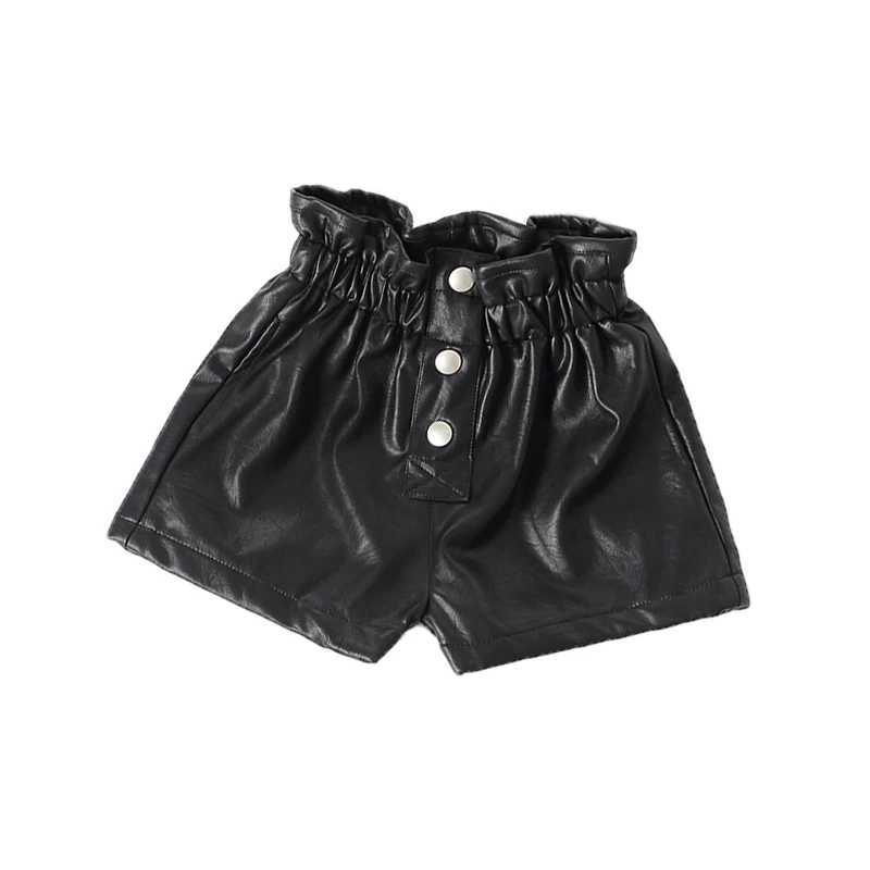 2021 New autumn winter Kids faux leather Shorts pants For Girls baby Princess pants Children 6 8 10 12 years W241227