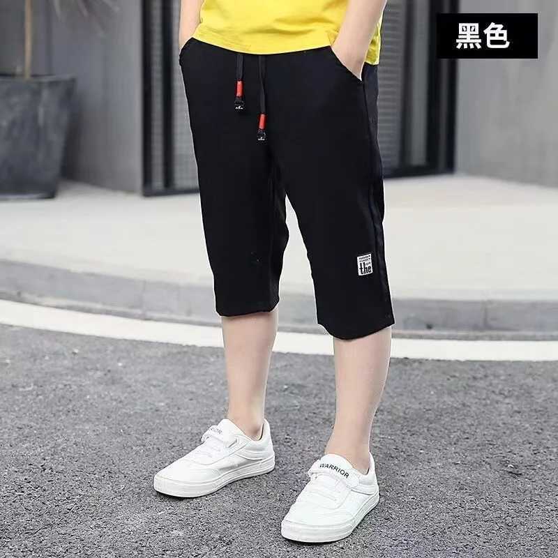 Children aged 3-13 with short sleeves shoulder length knee length straight shorts summer boys clothing W241227