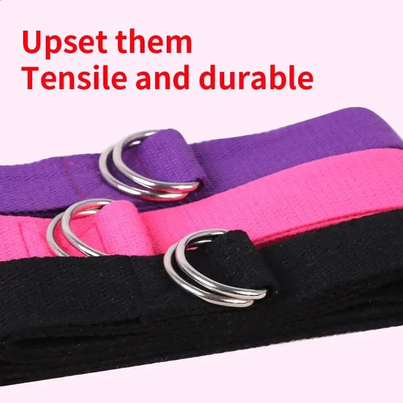 1Pc Yoga Strap For Pilates Ballet Dance With Adjustable DRing Buckle Cotton Belt Fitness Daily Stretching 241216