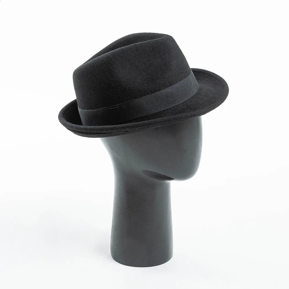 60cm 100% Wool Fedroa for Men Women Flat Top Hats L Oversized Big Size Jazz Hat Large Winter Cap Man 241226