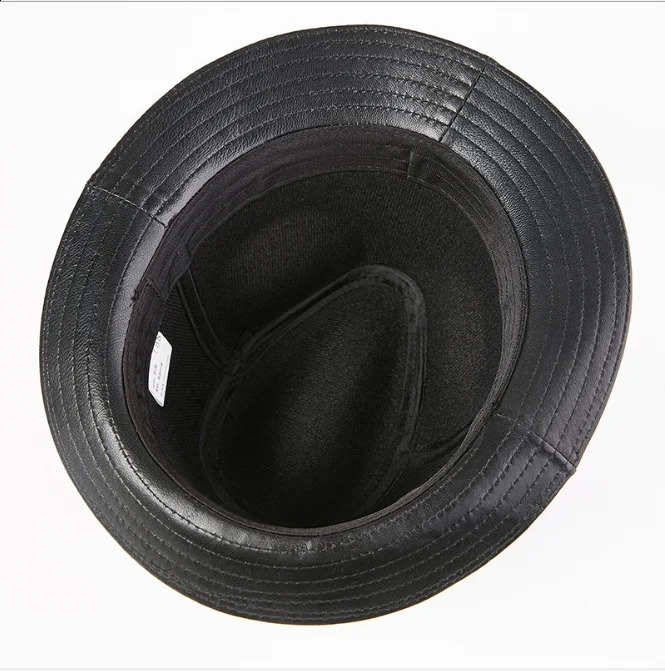 Quality Genuine Leather Hat For Mens Fashion Sheepskin Fedoras Autumn Winter Trend Elegant Jazz Cap Sombreros Brown 241226