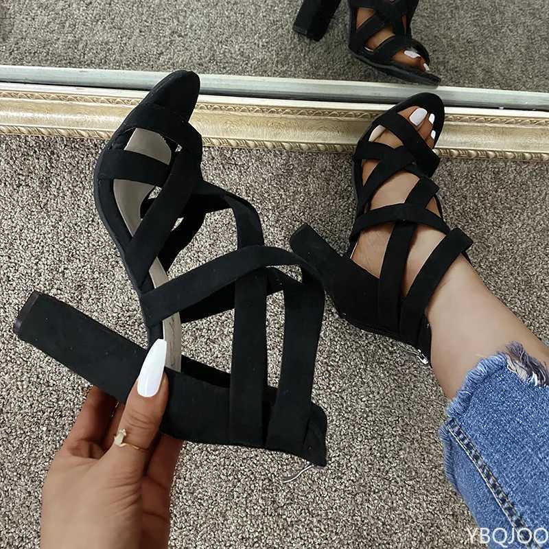 High Quality Women Pumps Sandals Summer Open Toe High Heels Low Block Heel Shoes Gladiator Zipper Thick With Sandals Wedges Mules Shoes T241227