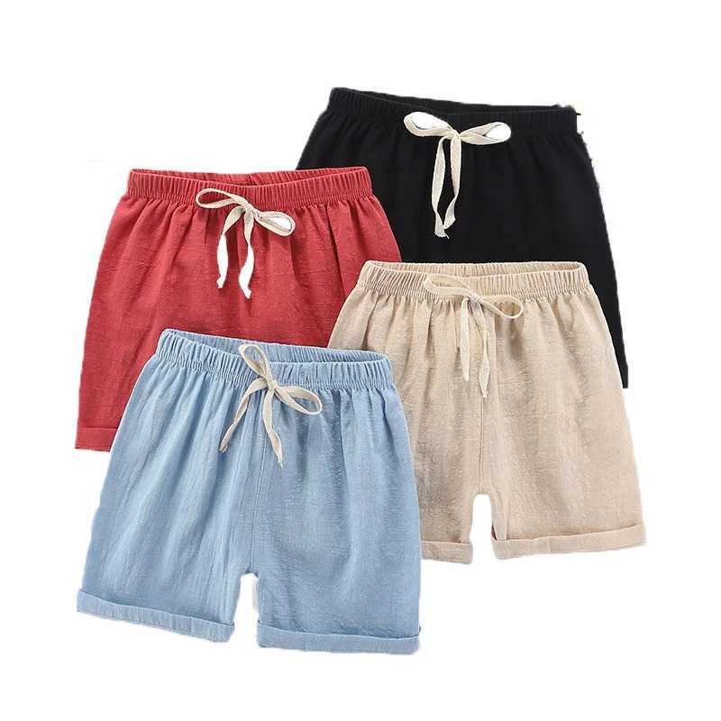 Childrens summer shorts little girls boys shorts linen cotton beach shorts childrens 3 4 5 6 7 8 9 10 12 year old baby clothing W241227