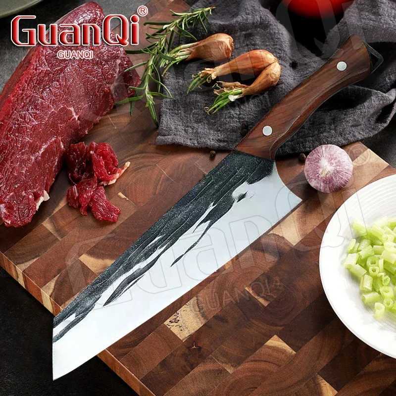 8-inch kitchen knife Cposite steel chef blade sharp cooking vegetable cutting tool wooden handle kitchen accessories Y241227