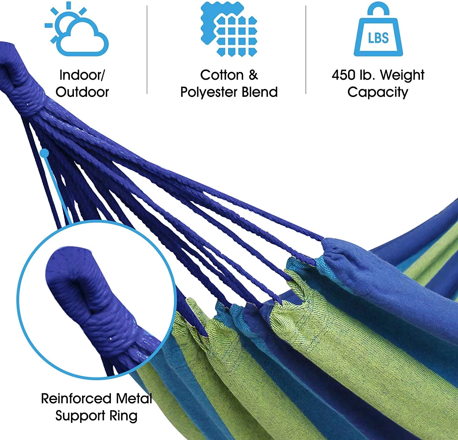 Outdoor Portable Canvas Cotton Hammock Camping Hanging Hammock Swing