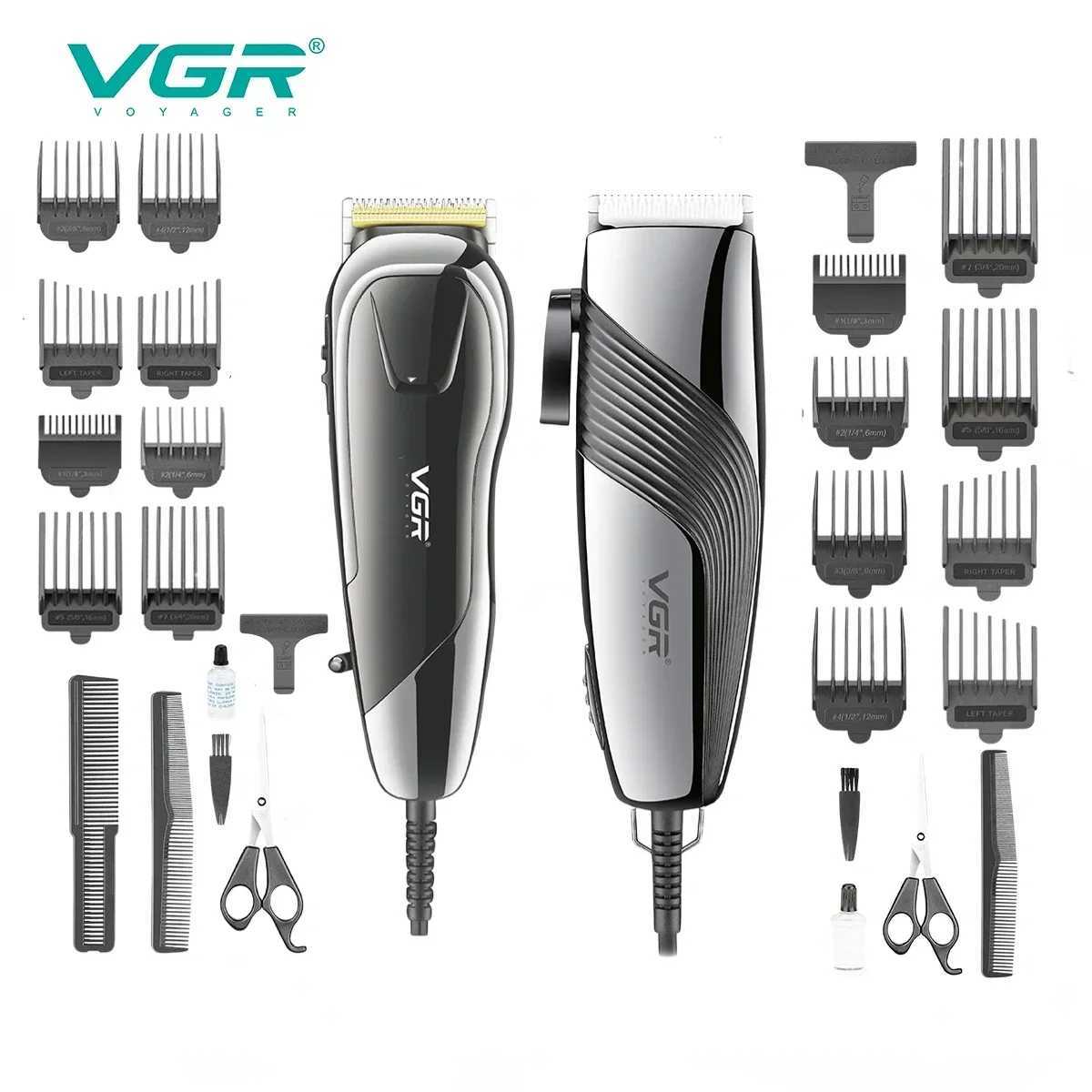 VGR Hair Clipper Professional Hair Cutting Machine Adjustable Barber Electric Hair Trimmer Wired Haircut Clipper for Men V-127 W241227