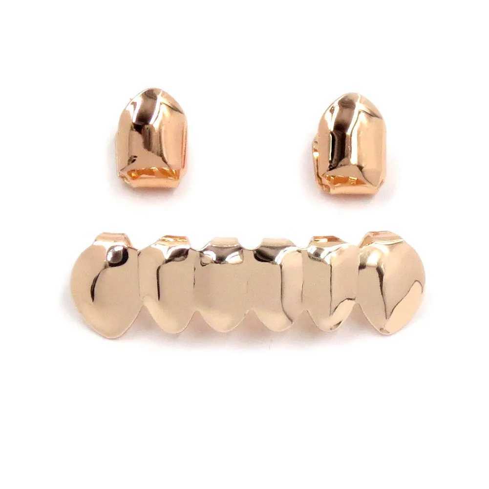 Gold Plated HipHop Tooth Grillz C Top Bottom Dental Grill Teeth Cs Halloween Cosplay W241227