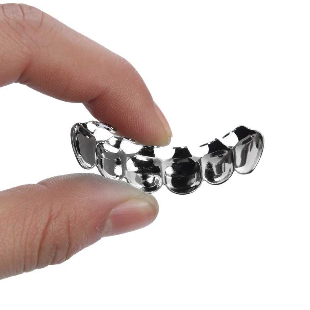 Fashion Gold Color Sliver Color Mold Kit Hip Hop Tooth C Top Bottom Grill Teeth Vampire Cosplay Mouth Decoration Bo Jewelry W241227