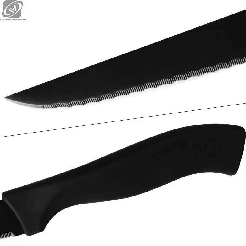 Desktop knife set 4/6/8 pieces black matte Cfort handle polishing knife German stainless steel rodless steak knife set Y241227