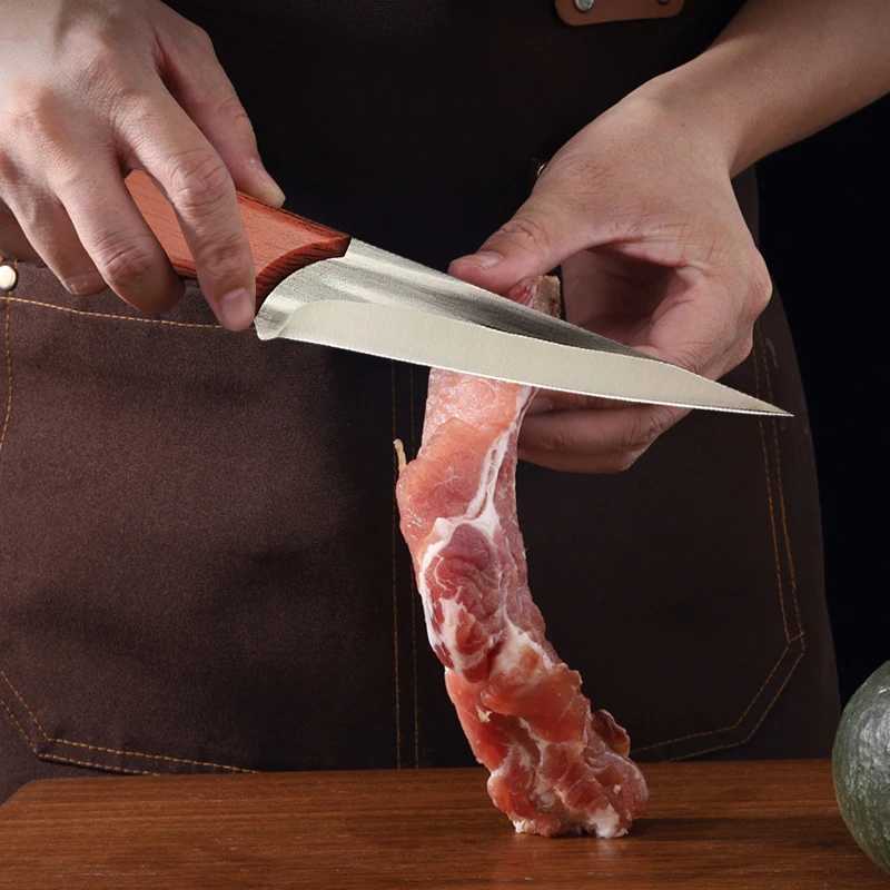 Stainless steel kitchen knife but Boning knife meat and fish diced sushi knife chopped fruit diced tool Y241227