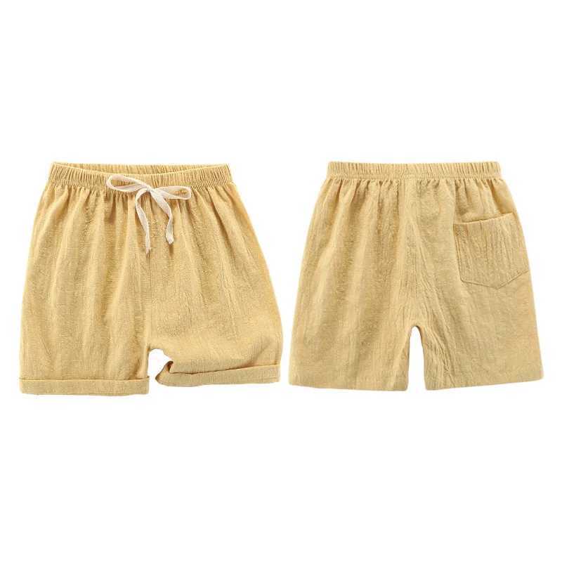 Toddler Boy Shorts Cotton Linen 2024 Solid Childrens Shorts for Girls Baby 3 to 6 9 12 18 24 Months Summer Short Pants Bottoms W241227