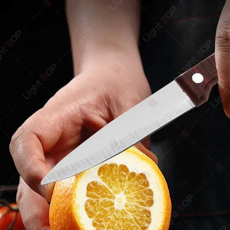 4PCS Brown Fruit Knife Stainless Steel Kitchen Knife Wooden Handle Professional Chef Knife Sharp Portable Knives and Accessories Y241227