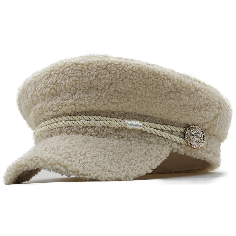 Simple sboy Cap Beret Women Vintage Beret Painter Winter Hats For Women Men Octagonal Caps Female Bone Male Wool hat 241226