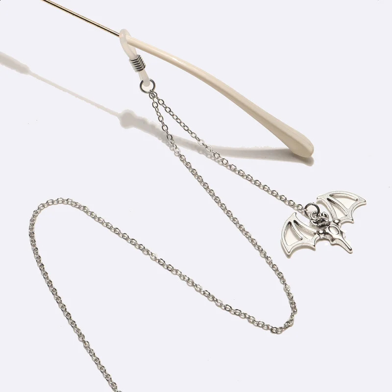 Funny Bat Woman Sunglasses Chain Fashion Silver Color Pendant Neck Chains Anti Falling Glasses Eyeglasses Cord Alloy Necklace 241226