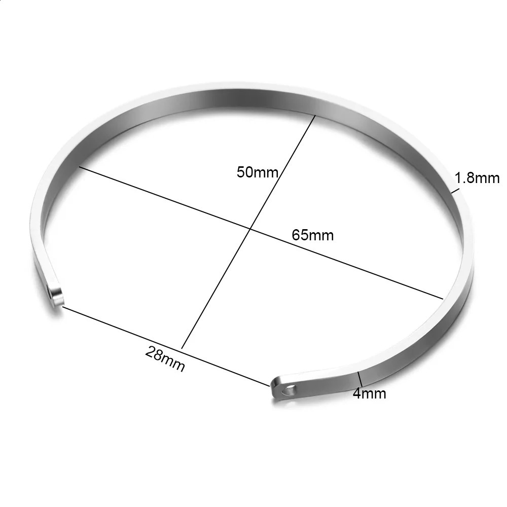 Stainless Steel Bangle Engraved Positive Inspirational Quote Mantra Cuff Steel Bracelets for Women Men 4mm Jewelry Gift 241227