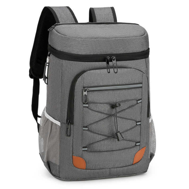 Hot Dual Shoulder Insulated Backpack for Outdoor Picnics Large Capacity Portable Ice Pack Crossbody Style Thick Picnic Bag 240920