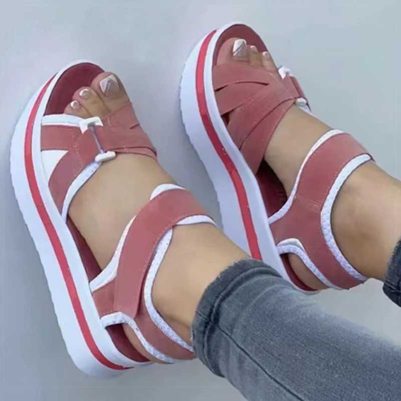 High Quality Women Sandals Soft Bottom Heels Sandals For Summer Shoes Women Low Platform Sandals Elegant Woman Heeled Shoes Wedges Heel T241227
