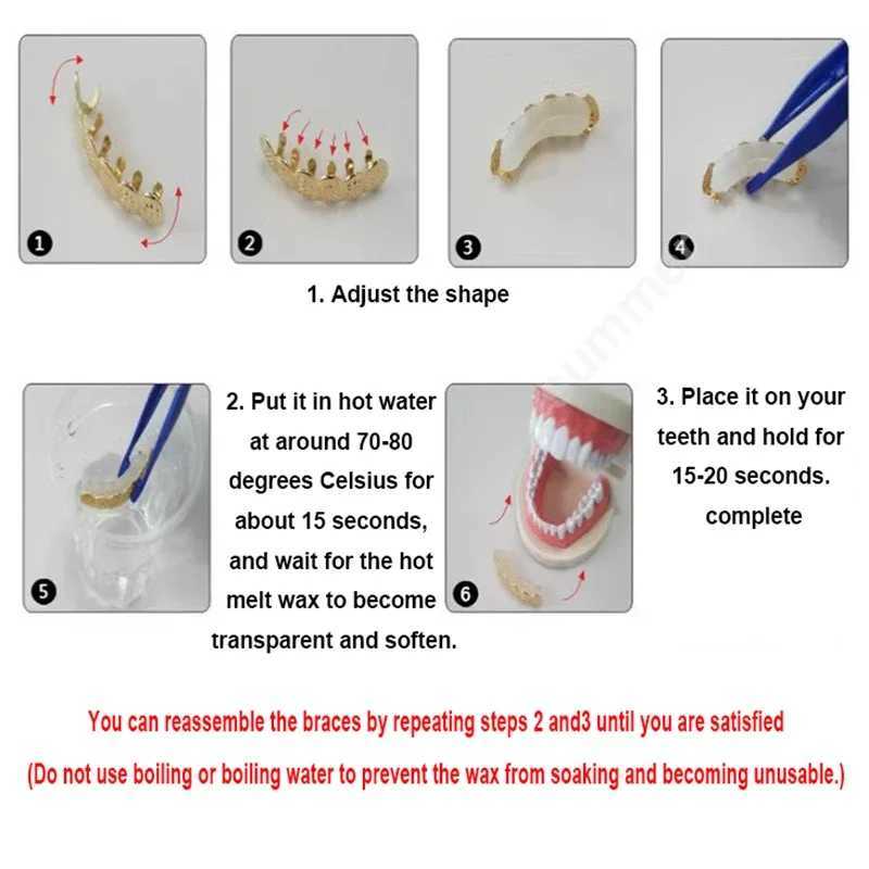 New Fashion Hip Hop Gold Silver Colour d Out CZ Teeth Grillz Top Bottom Men Women Jewelry W241227