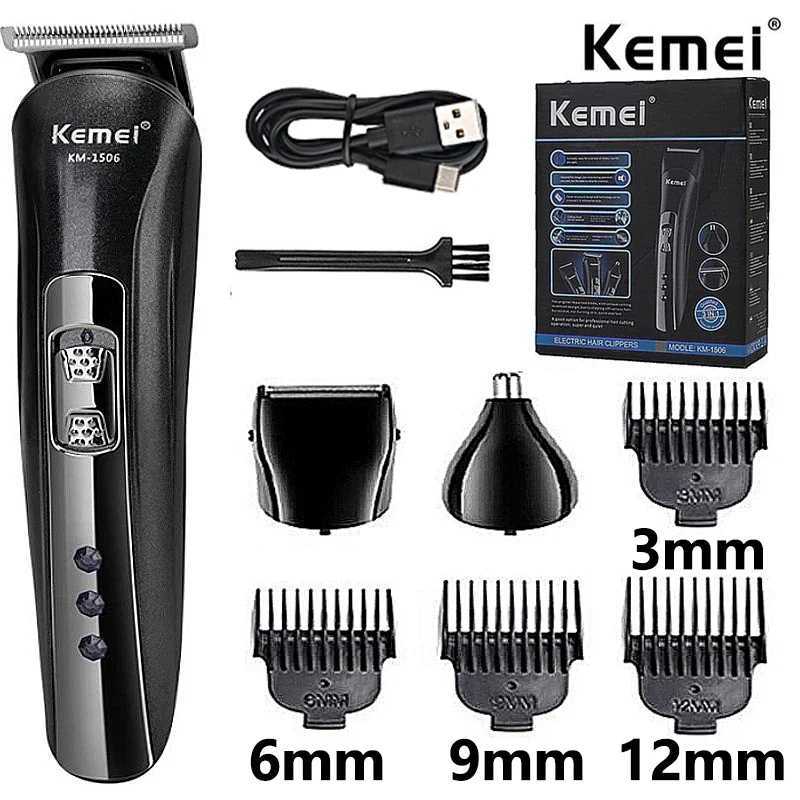 Kemei KM-1506 Multifunctional USB Hair Clipper Rechargeable Electric Hair Clipper Electric Shaver Beard Shaver Hair Clipper Keme W241227