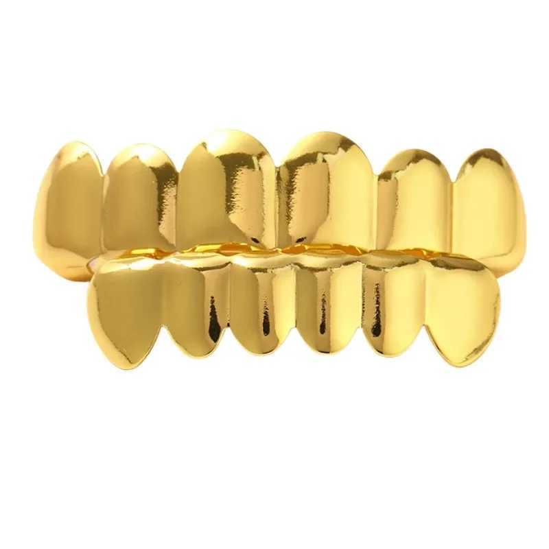 Classic Fashion 6/6 Teeth HipHop Denture Set Decor Braces Dental Grills for Men Teeth Grillz Bo Jewelry Dental Grills W241227
