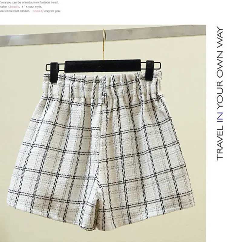 2024 Spring Girls Fashion Checkered Shorts Baby and Childrens Clothing 100-160cm W241227