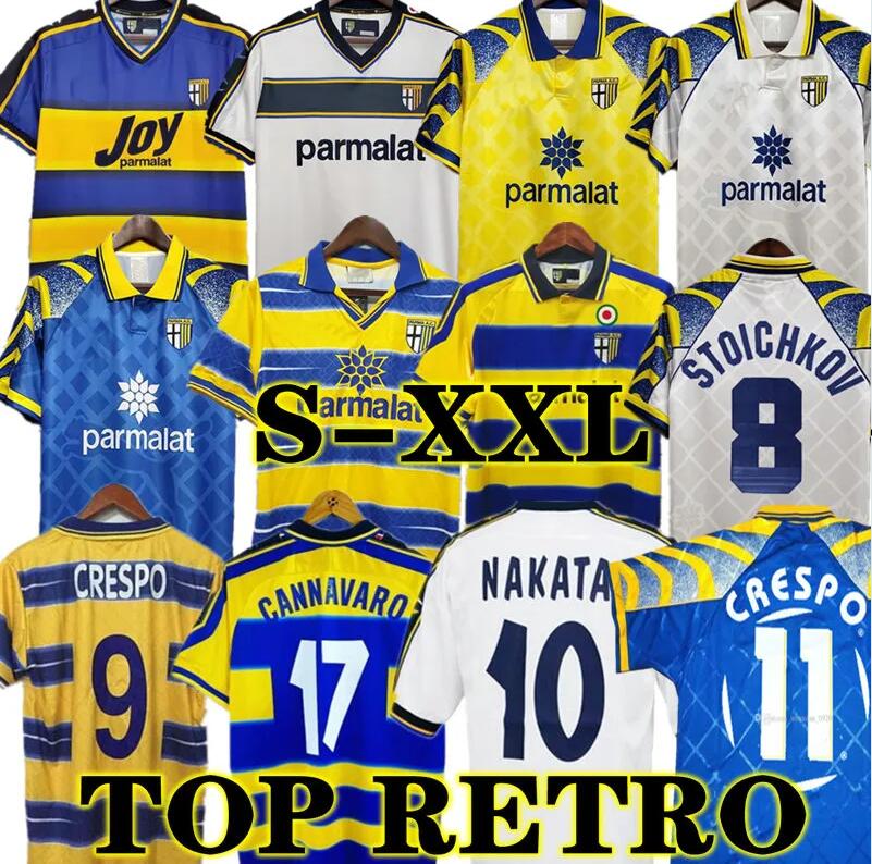 1999 2000 Par ma Calcio Retro soccer Jersey Classic 1998 95 97 99 00 BAGGIO CRESPO CANNAVARO Vintage Football shirt STOICHKOV THURAM 01 02 03