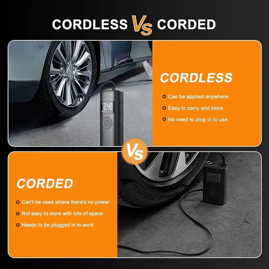 Portable Air Compressor -180PSI Portable Air Pump, Precise Pressure LCD Display, 3x Rapid Inflation Suitable for Car, Bicycle, and Motorcycle Tires, B