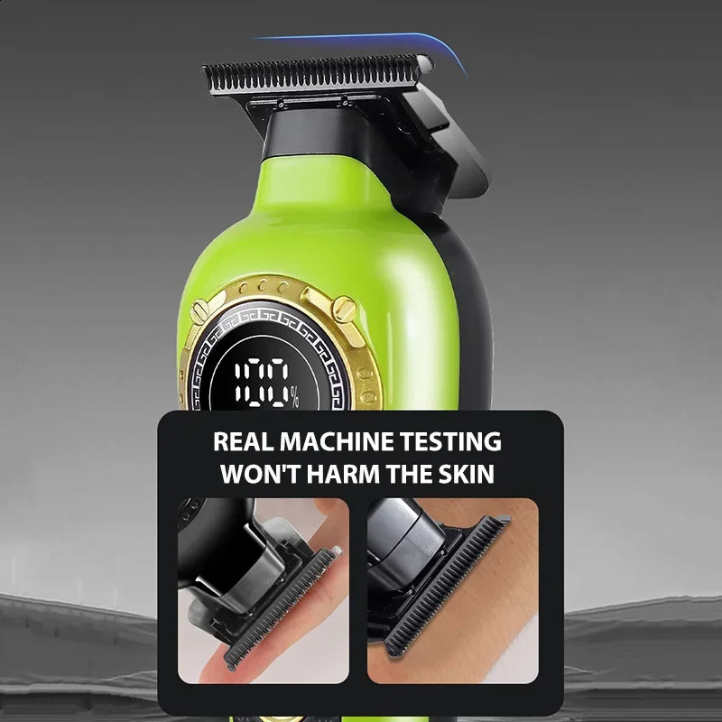 Professional Hair Salon Sculpt Line Electric Hair Trimmer Oil Head Push LCD Digital Display Hair Clipper Mens Barber Machine 241226