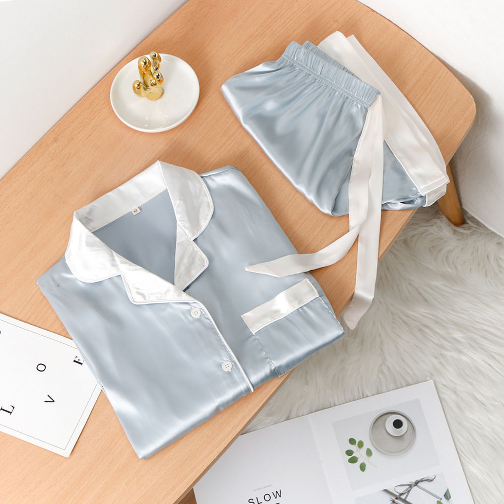 B905-Pajamas women summer ice silk thin satin suspender nightdress lace lace temptation home clothes