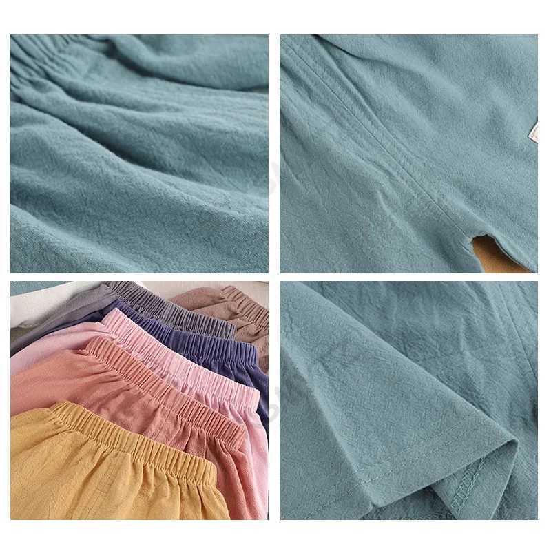 1-5 Years Old Summer Kids Wears Childrens Shorts Baby Boy Cotton Linen Pants Boys Girls Pant Cartoon Children Casual Pants W241227