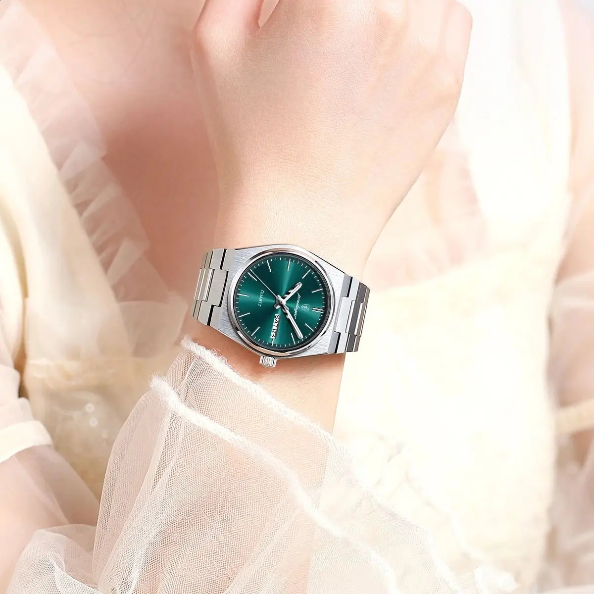 POEDAGAR Watch for Woman Ladies Elegant Quartz Waterproof Luminous Date Week Stainless Steel Womens Watches Clock 241225