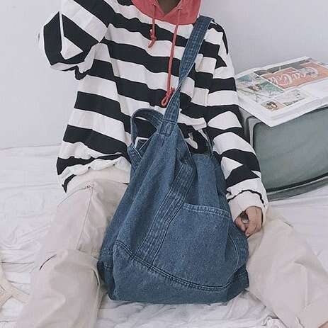 Wholesale Denim New Large Capacity Single Shoulder Shopping Crossbody Bag, Korean Version Fashion And Artistic Fabric