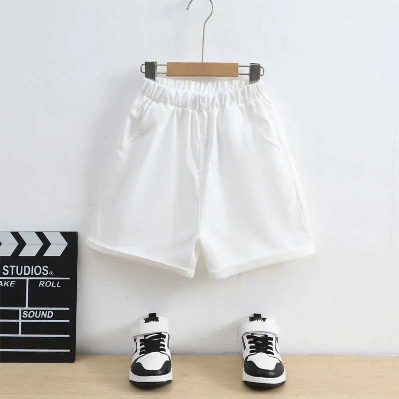 Boys2024 new fashion casual all-match summer simple white shorts W241227