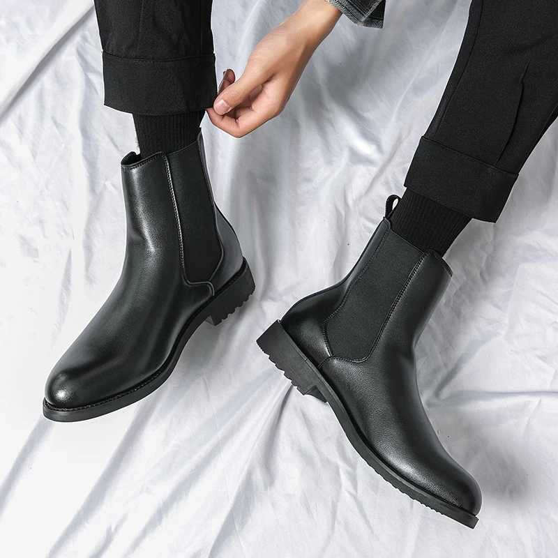 Luxury Genuine Leather Designer Dress 37~46 Couple Business Formal Chelsea Ankle Boots for Men Fashion Casual Man Shoes Footwear Z250303