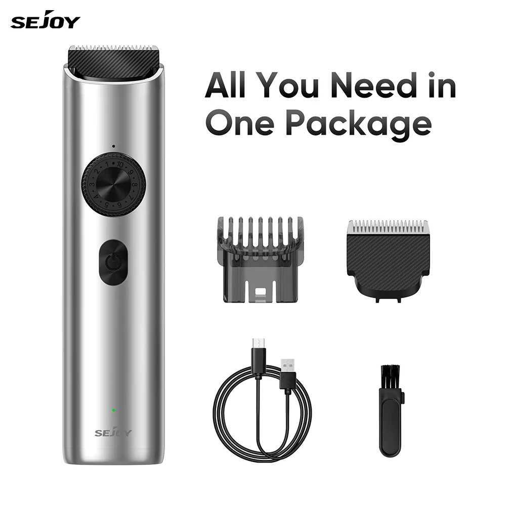 Sejoy Mens Hair Clippers Professional Trimmers USB Cordless Electric Beard Cutting Machine Trimmer Haircut Grooming Kit W241227
