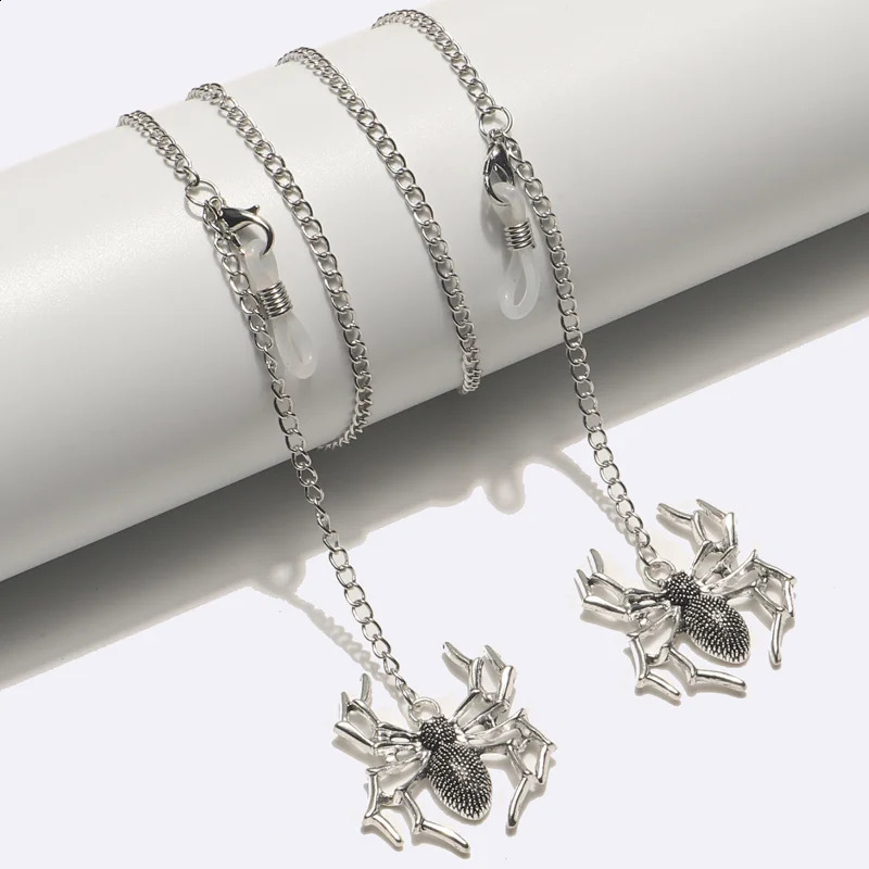 Spider Woman Sunglasses Chain Fashion Punk Silver Color Pendant Neck Chains Anti Falling Glasses Eyeglasses Cord Alloy Necklace 241226