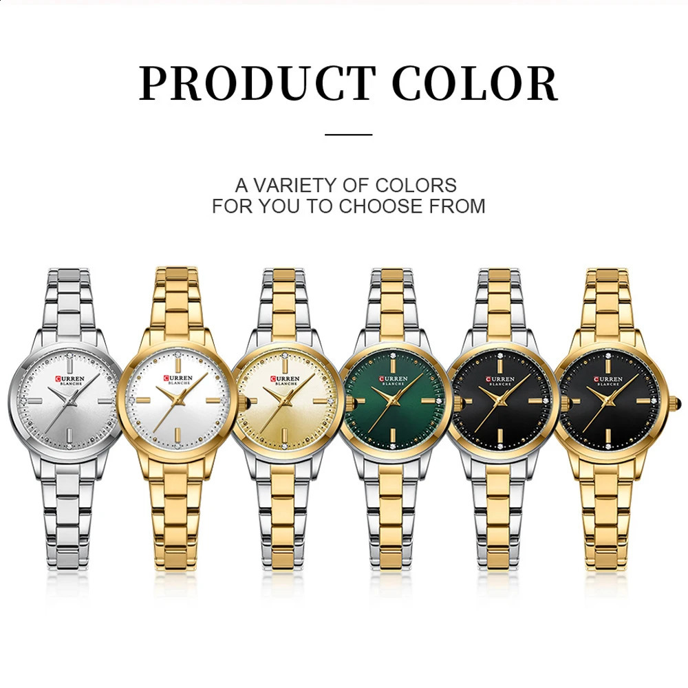 CURREN Original Quartz Watch for Women Fashion Elegant Ladies Watches Stainless Steel Waterproof Womens Wristwatch 241225