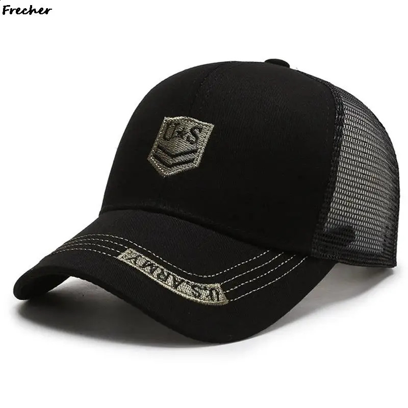 Mesh Patchwork Sun Hat Military Army Hats Unisex Summer Tactical Caps USA Embroidery Fashion Jungle Cap Golf Visors 241226