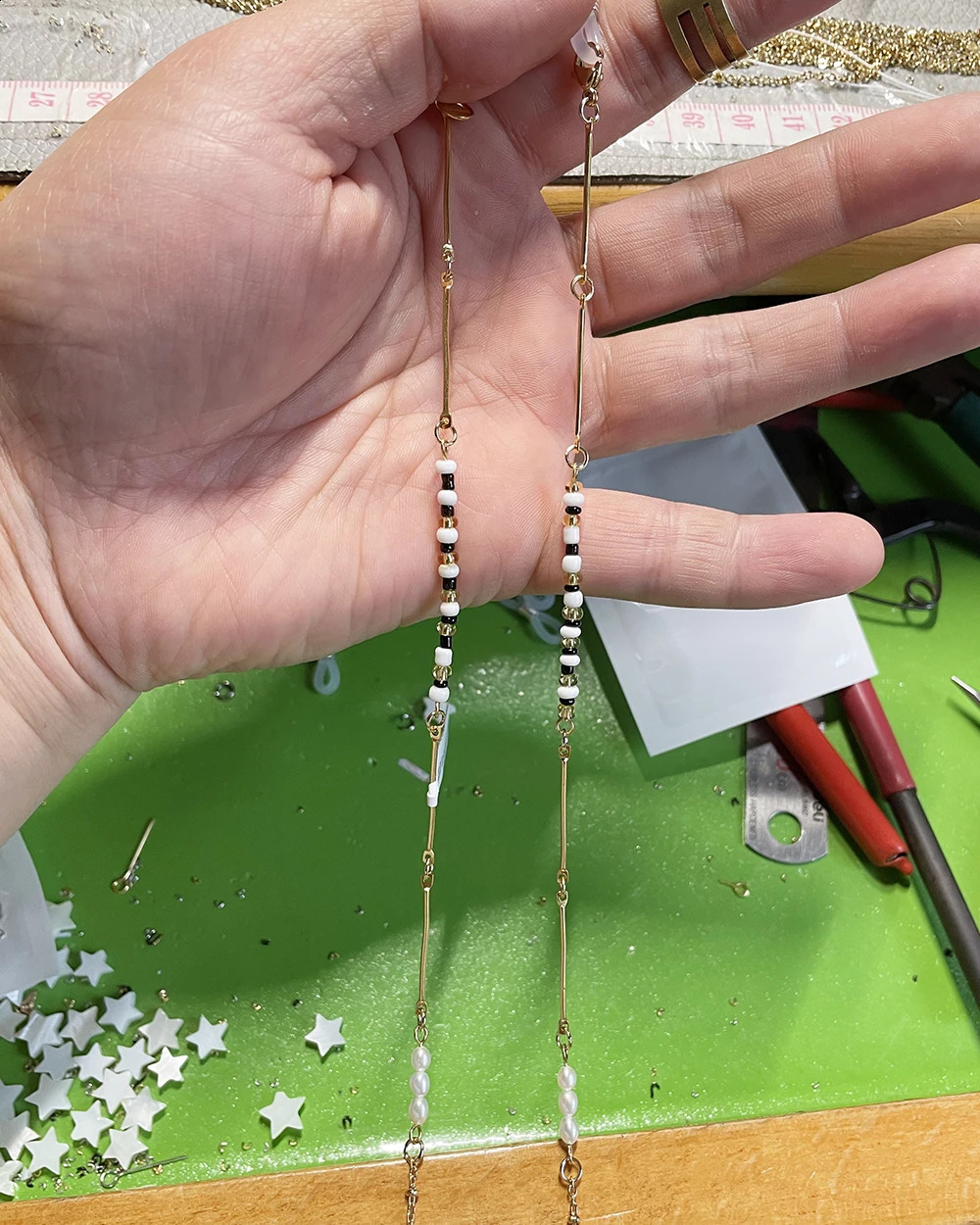 Handmade Natural pearl glasses beaded Chain Sunglasses Chains Necklace Reading Glasses Cord Holder Neck Strap Rope for Eyewear 241226